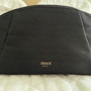 Giorgio Armani Black Makeup Cosmetic bag with mascara, lip stick & gloss samples